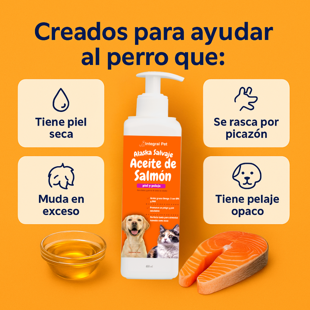 OmegaPet Natural™ Omega 3 para tu mascota | ACEITE DE SALMÓN | PROMO 2x1 🎁