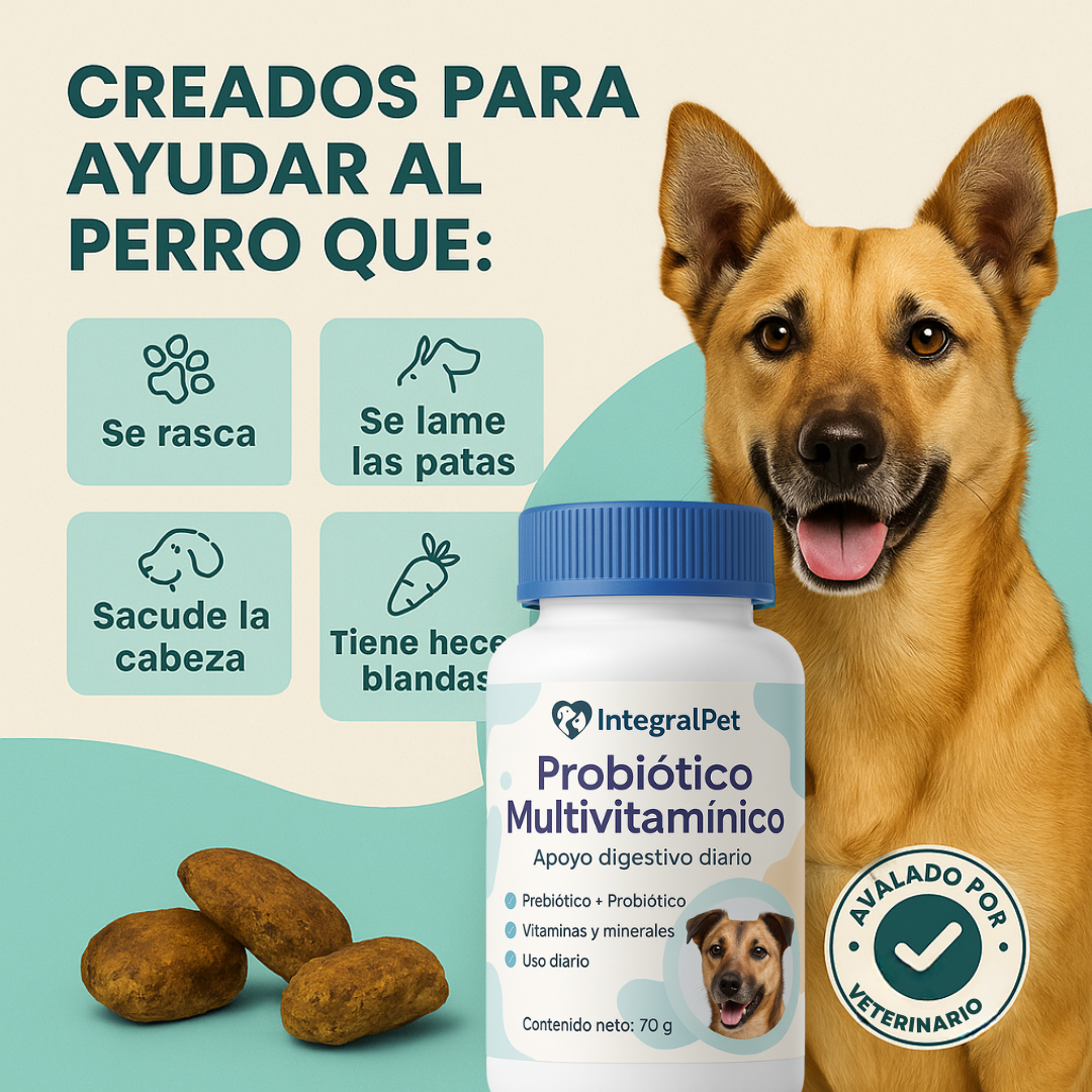 Probiotico Multivitaminico| FORMULA 100% NATURAL | MANTÉN LA SALUD DE TU PERRO ✅