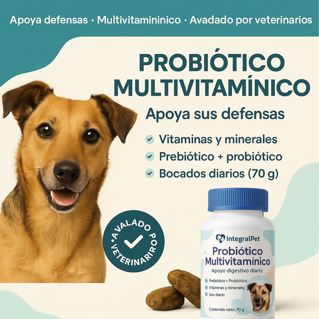 Probiotico Multivitaminico| FORMULA 100% NATURAL | MANTÉN LA SALUD DE TU PERRO ✅