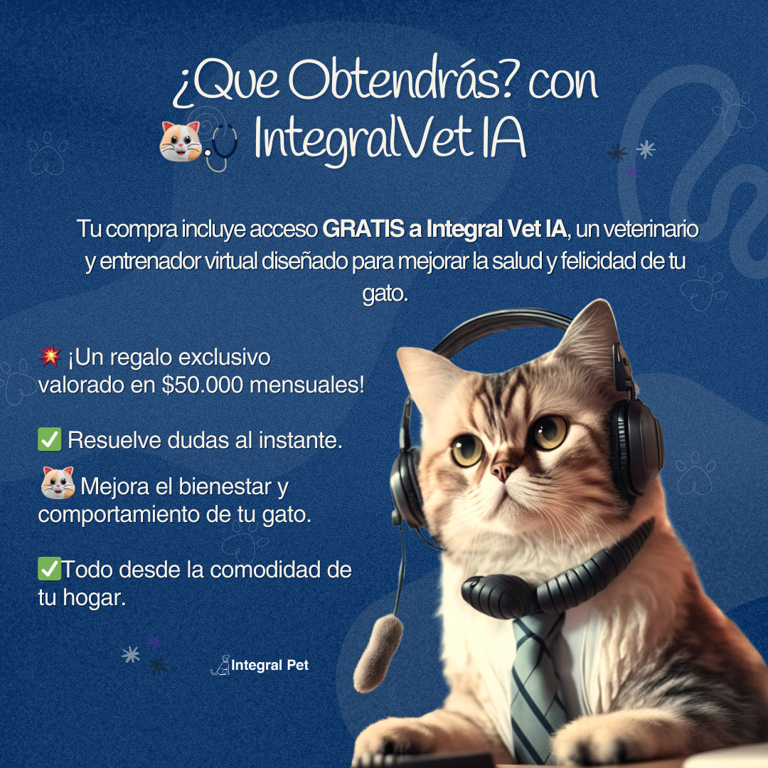 Probiótico IntegralPet™️ Gatos | Suplemento Natural 3 en 1 | Registro sanitario ✅