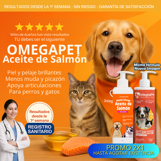 🔴PROMO INICIO DE AÑO 🔴Suplemento OmegaPet  ™ PROMO 2X1 🎁|  RECOMENDADO POR EXPERTOS| 100% NATURAL | REGISTRO ICA ✨