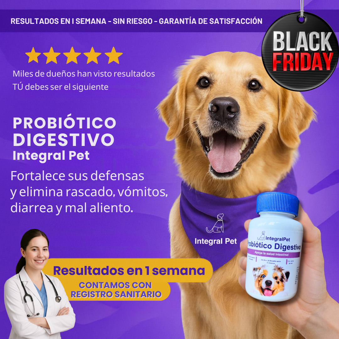 🔴PROMO BLACK FRIDAY 🔴Probiótico IntegralPet™️ | FORMULA 100% COMPROBADA | RECUPERA LA SALUD DE TU PERRO ✅