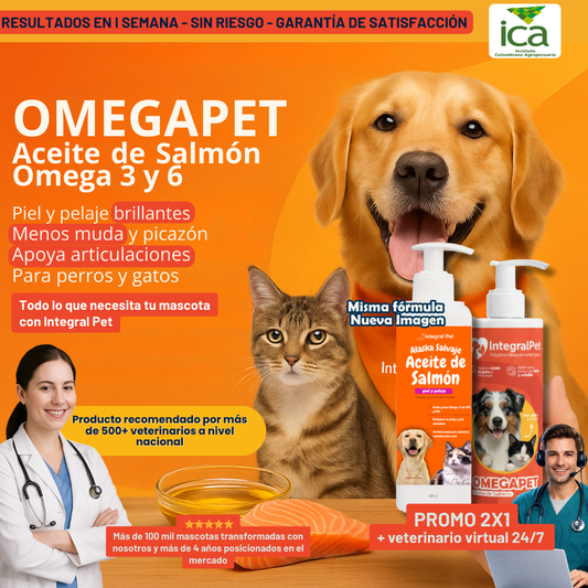 🔴PROMO INICIO DE AÑO 🔴Suplemento OmegaPet  ™ PROMO 2X1 🎁|  RECOMENDADO POR EXPERTOS| 100% NATURAL | REGISTRO ICA ✨