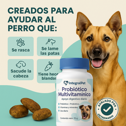 Probiotico Multivitaminico| FORMULA 100% NATURAL | MANTÉN LA SALUD DE TU PERRO ✅