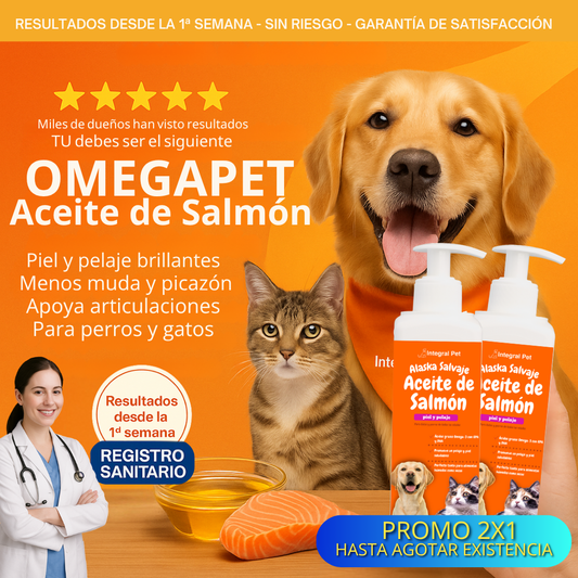 Suplemento OmegaPet  ™ PROMO 2X1 🎁|  RECOMENDADO POR EXPERTOS| 100% NATURAL | REGISTRO ICA ✨